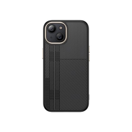 iPhone 15 Kılıf M-safe Şarj Özellikli Karbon Fiber Görünümlü MKST Antina Kapak - Siyah-Gri