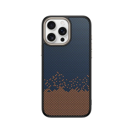 iPhone 15 Pro Max Kılıf M-safe Şarj Özellikli Karbon Fiber Görünümlü UZRM Antina Kapak - Siyah
