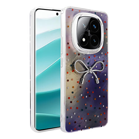 Redmi Note 14 Pro 5G Kılıf Kamera Korumalı Figürlü Zore Ponti Silikon Kapak - Lila