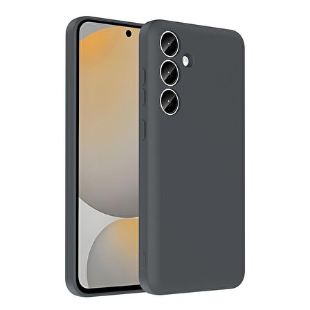 Galaxy S24 FE Kılıf Kamera Korumalı Kartlık Hazneli UCY Vitra Kapak - Gri