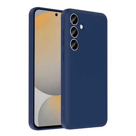 Galaxy S24 FE Kılıf Kamera Korumalı Kartlık Hazneli NRTK Vitra Kapak - Lacivert