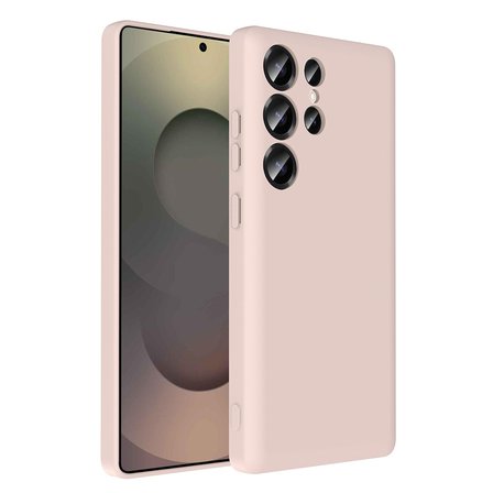 Galaxy S25 Ultra Kılıf Kamera Korumalı Kartlık Hazneli NRTK Vitra Kapak - Pembe