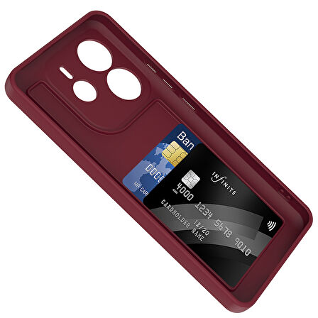 Redmi Note 14 4G Kılıf Kamera Korumalı Kartlık Hazneli ALT Vitra Kapak - Mürdüm