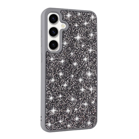 Galaxy S24 FE Kılıf Parlak Taşlı Tasarım Zore Pırlanta Kapak - Gold