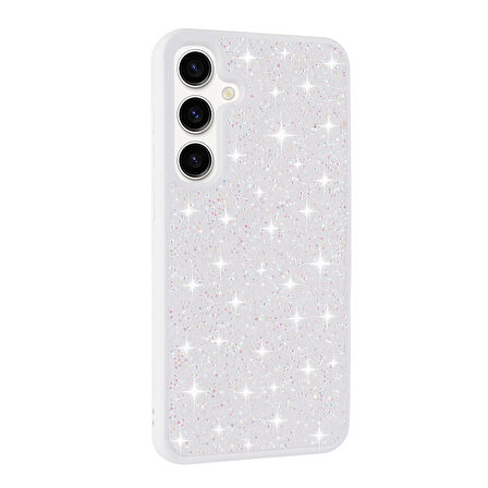 Galaxy S25 Plus Kılıf Parlak Taşlı Tasarım UCY Pırlanta Kapak - Pembe