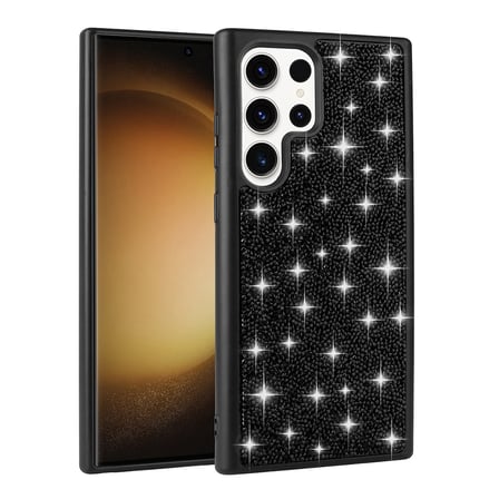 Galaxy S25 Ultra Kılıf Parlak Taşlı Tasarım Zore Pırlanta Kapak - Siyah