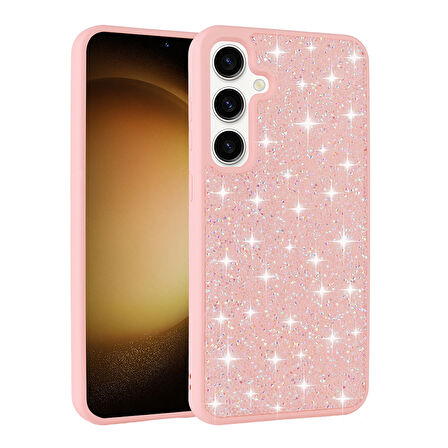 Galaxy A55 Kılıf Parlak Taşlı Tasarım Zore Pırlanta Kapak - Pembe