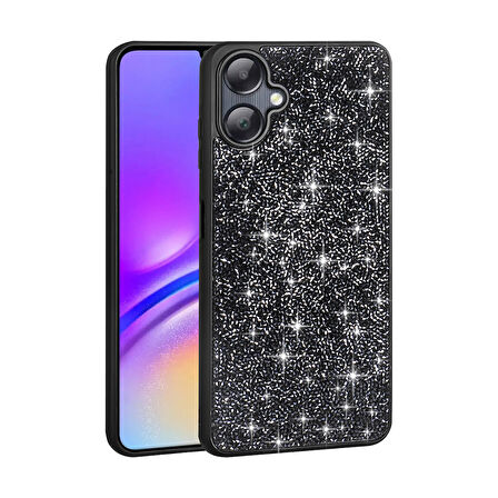 Galaxy A06 Kılıf Parlak Taşlı Tasarım ALT Pırlanta Kapak - Beyaz