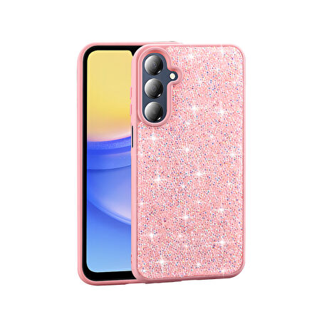 Galaxy A16 Kılıf Parlak Taşlı Tasarım ZYL Pırlanta Kapak - Pembe