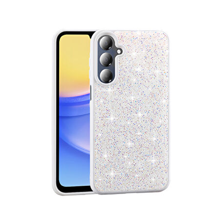 Galaxy A26 Kılıf Parlak Taşlı Tasarım EFFX Pırlanta Kapak - Gri