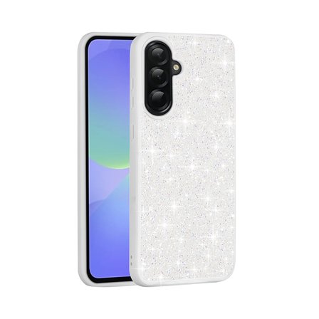 Galaxy A56 Kılıf Parlak Taşlı Tasarım OMSY Pırlanta Kapak - Beyaz