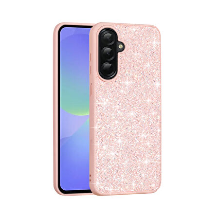 Galaxy A56 Kılıf Parlak Taşlı Tasarım ZYL Pırlanta Kapak - Pembe
