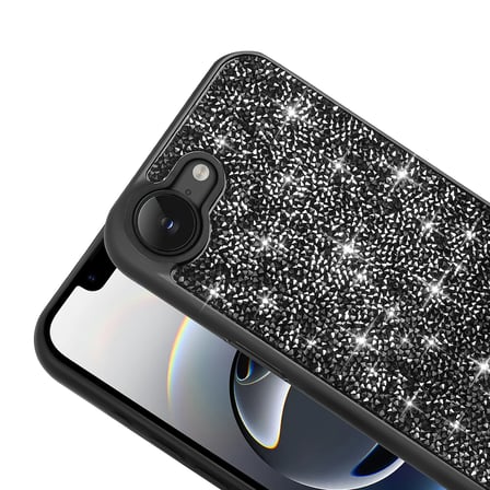 iPhone 16E Kılıf Simli Pırlanta Taşlı Kamera Yükseltili Silikon TKMR