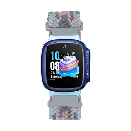 Huawei GT4 41mm NVTH KRD-139 18mm Çocuklara Özel Örgü Kordon - Gri-Pembe
