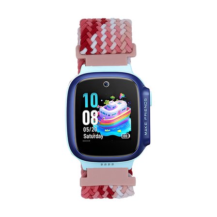 Huawei Watch GT5 Pro 42mm NRTK KRD-139 Çocuklara Özel Örgü Kordon - Kırmızı-Pembe
