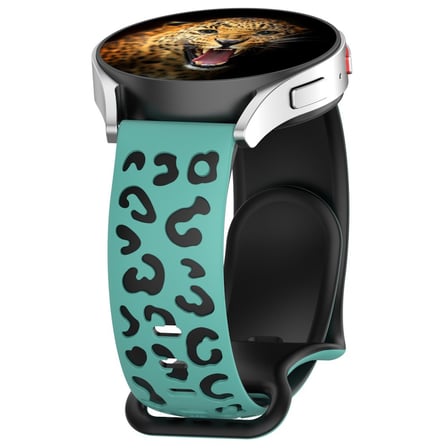 Huawei GT2 42mm MKST KRD-140 20mm Silikon Kordon Strap Kayış - Yeşil-Siyah