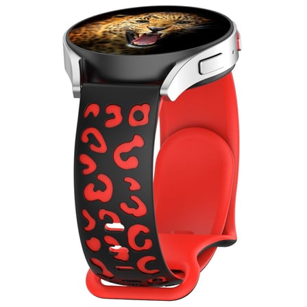 Galaxy Watch 42mm MKST KRD-140 20mm Silikon Kordon Strap Kayış - Kahverengi-Siyah
