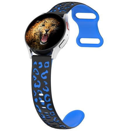 Huawei GT2 42mm MKST KRD-140 20mm Silikon Kordon Strap Kayış - Siyah-Mavi