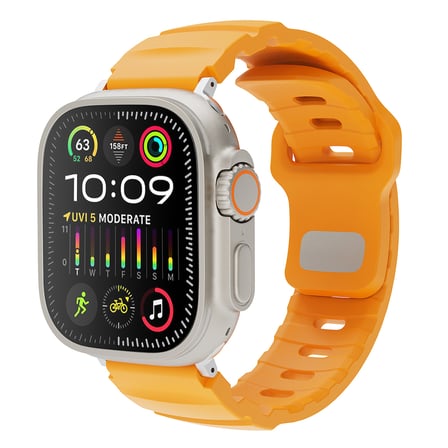 Watch 7 41mm MKST KRD-143 Oluklu Tasarım Outdoor Silikon Kordon - Açık Turuncu