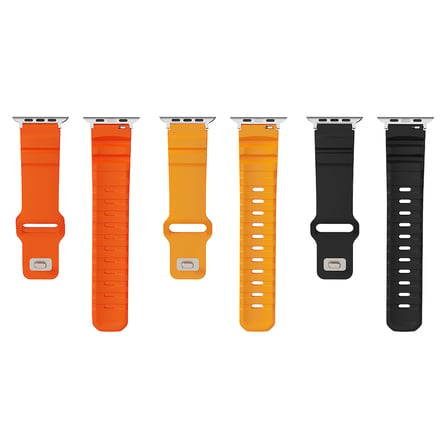 Watch 40mm MKST KRD-143 Oluklu Tasarım Outdoor Silikon Kordon - Açık Turuncu