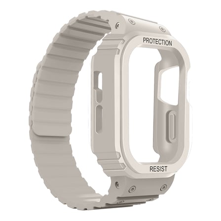 Watch 10 46mm MKST KRD-142 Airbag Tasarımlı Kasa Koruyuculu Silikon Kordon - Starlight