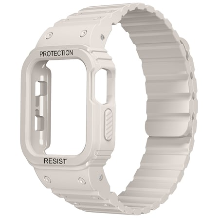 Watch Ultra 49mm MKST KRD-142 Airbag Tasarımlı Kasa Koruyuculu Silikon Kordon - Starlight