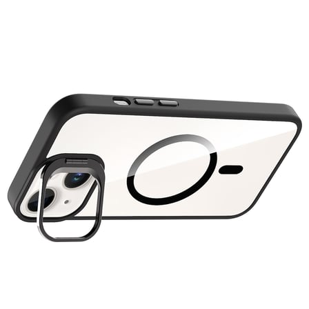 iPhone 13 Kılıf Standlı ve Kamera Lens Hediyeli M-Safe Şarj Özellikli NRTK Etro Kapak - Gri