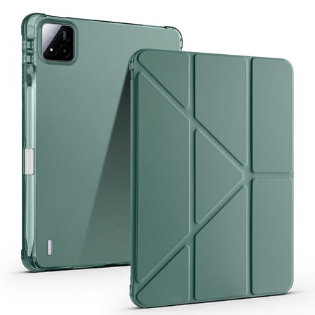 Pad 8 Kılıf MKST Tri Folding Kalem Bölmeli Standlı Kılıf - Koyu Yeşil