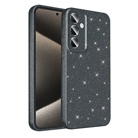 Samsung Galaxy A15 Kılıf Kamera Korumalı Simli Lüks Koton Kapak