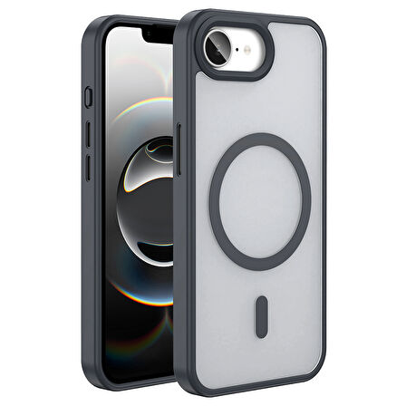 iPhone 16E Kılıf Kablosuz Şarj Özellikli Mat Arka Yüzey Zore Sio Kapak