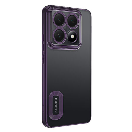 14T Pro Kılıf Kamera Korumalı Logo Gösteren MKST Omega Kapak - Derin Mor