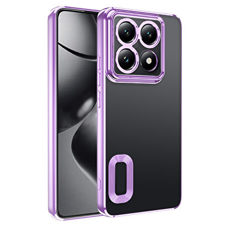 14T Pro Kılıf Kamera Korumalı Logo Gösteren MKST Omega Kapak - Derin Mor