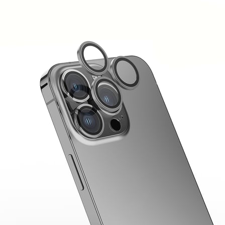 iPhone 15 Pro MKST Mikro Kamera Lens Koruyucu - Siyah