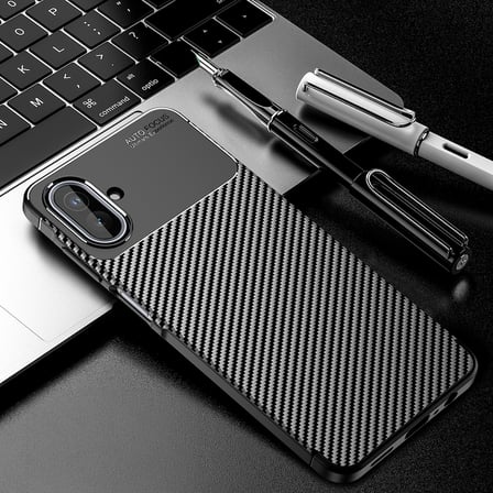 Galaxy A07 Kılıf Karbon Görünümlü Silikon Kamera Korumalı Üstün Koruma Alan Tech