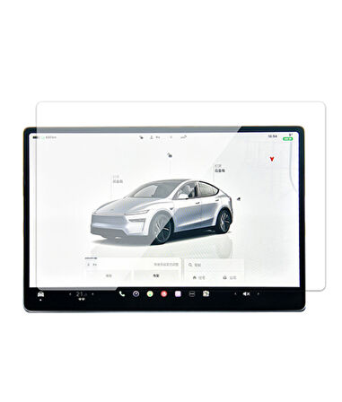 Tesla Model Y 15.6" Multimedya Ekran Koruyucu – 2in1 Tmperli Cam Çizilmez Koruma