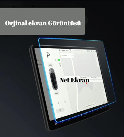Tesla Model Y 15.6" Multimedya Ekran Koruyucu – 2in1 Tmperli Cam Çizilmez Koruma