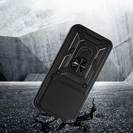 Honor 400 Kılıf Magnetik Standlı Kamera Korumalı Sürgülü Vega Kapak