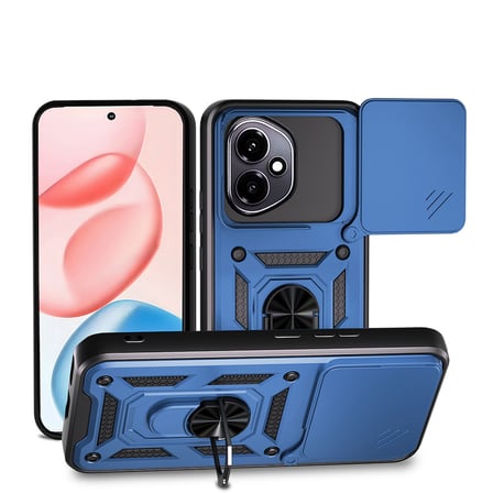 Honor 400 Kılıf Magnetik Standlı Kamera Korumalı NRTK Sürgülü Vega Kapak - Mavi