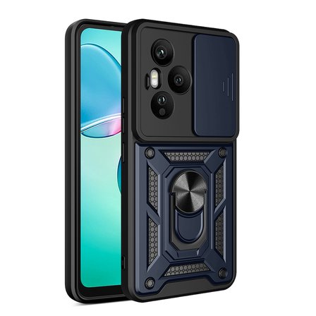 Honor 400 Pro Kılıf Magnetik Standlı Kamera Korumalı NRTK Sürgülü Vega Kapak - Mavi