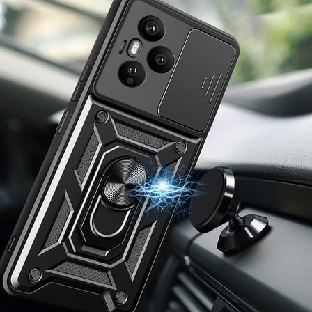 Honor 400 Pro Kılıf Magnetik Standlı Kamera Korumalı NRTK Sürgülü Vega Kapak - Mavi