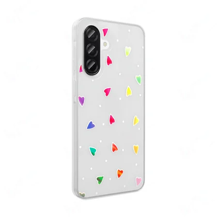 Galaxy A56 Kılıf Şeffaf Figürlü NRTK Folk Sert Kapak - Çilek