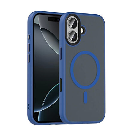 Apple iPhone 17 Kılıf Mat Arka Yüzey Wireless Şarj Özellikli Zore Flet M-safe Kapak