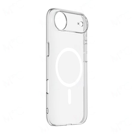 iPhone 17 Air Kılıf NRTK M-safe Şarj Özellikli Şeffaf Kamera Çerçeveli Porto Kapak - Şeffaf
