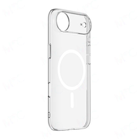 iPhone 17 Air Kılıf M-safe Şarj Özellikli Şeffaf Kamera Çerçeveli Porto Kapak