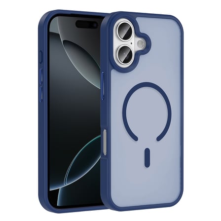 iPhone 17 Kılıf M-safe Şarj Özellikli Mat Arka Yüzey NRTK Sio Kapak - Lacivert