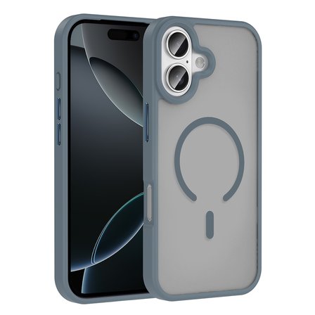 iPhone 17 Kılıf M-safe Şarj Özellikli Mat Arka Yüzey NRTK Sio Kapak - Gri