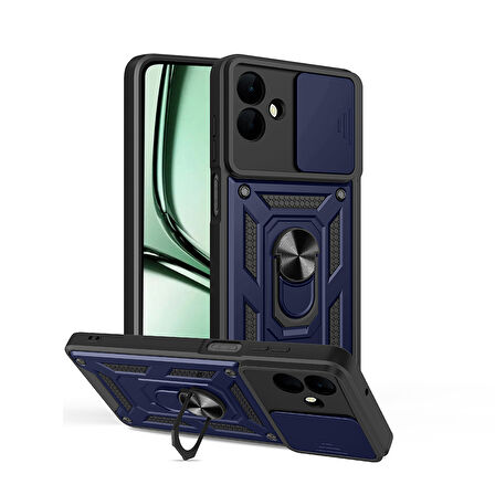 Samsung Galaxy A07 Kılıf Magnetik Standlı Kamera Korumalı Sürgülü Vega Kapak