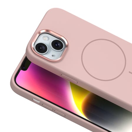 iPhone 13 Kılıf M-Safe Şarj Özellikli Metal Kamera Çerçeveli NRTK Edi Silikon Kapak - Siyah