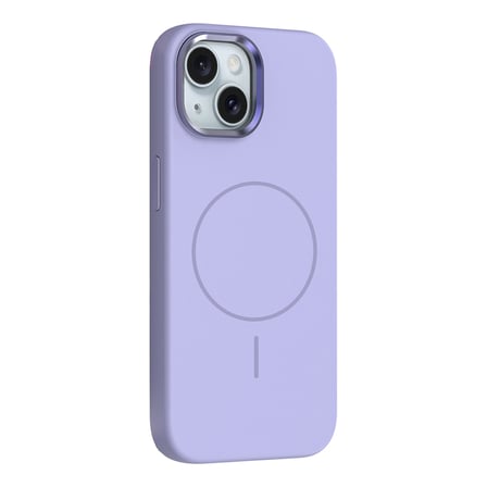 iPhone 13 Kılıf M-Safe Şarj Özellikli Metal Kamera Çerçeveli NRTK Edi Silikon Kapak - Lila