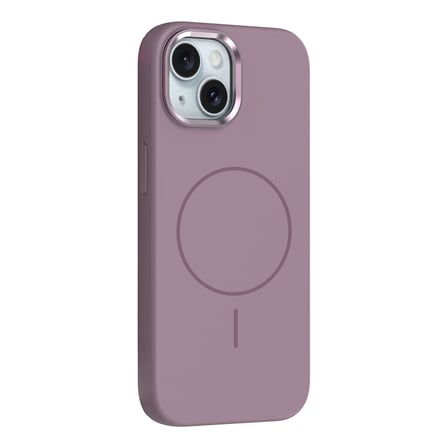 iPhone 13 Kılıf M-Safe Şarj Özellikli Metal Kamera Çerçeveli NRTK Edi Silikon Kapak - Mor